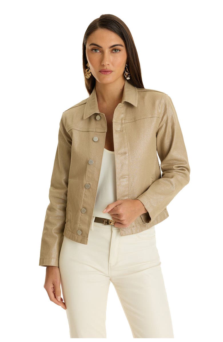 The Noli Shop Joelle Jean Jacket, Main, color, Champagne