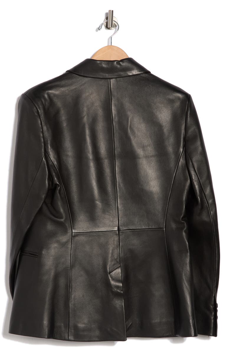FRAME The Femme Leather Blazer, Alternate, color, Black