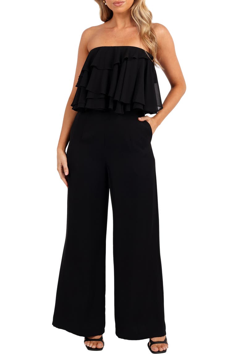 Georgiana Popover Strapless Jumpsuit, Main, color, BLACK