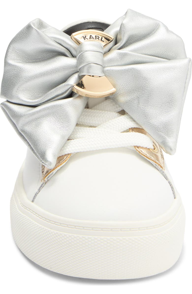 KARL LAGERFELD PARIS Claudette Lace-Up Sneaker, Alternate, color, Bright White/ Silver