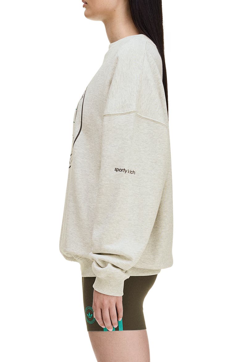 x Sporty & Rich Logo Graphic Sweatshirt, Alternate, color, LIGHT GREY HEATHER
