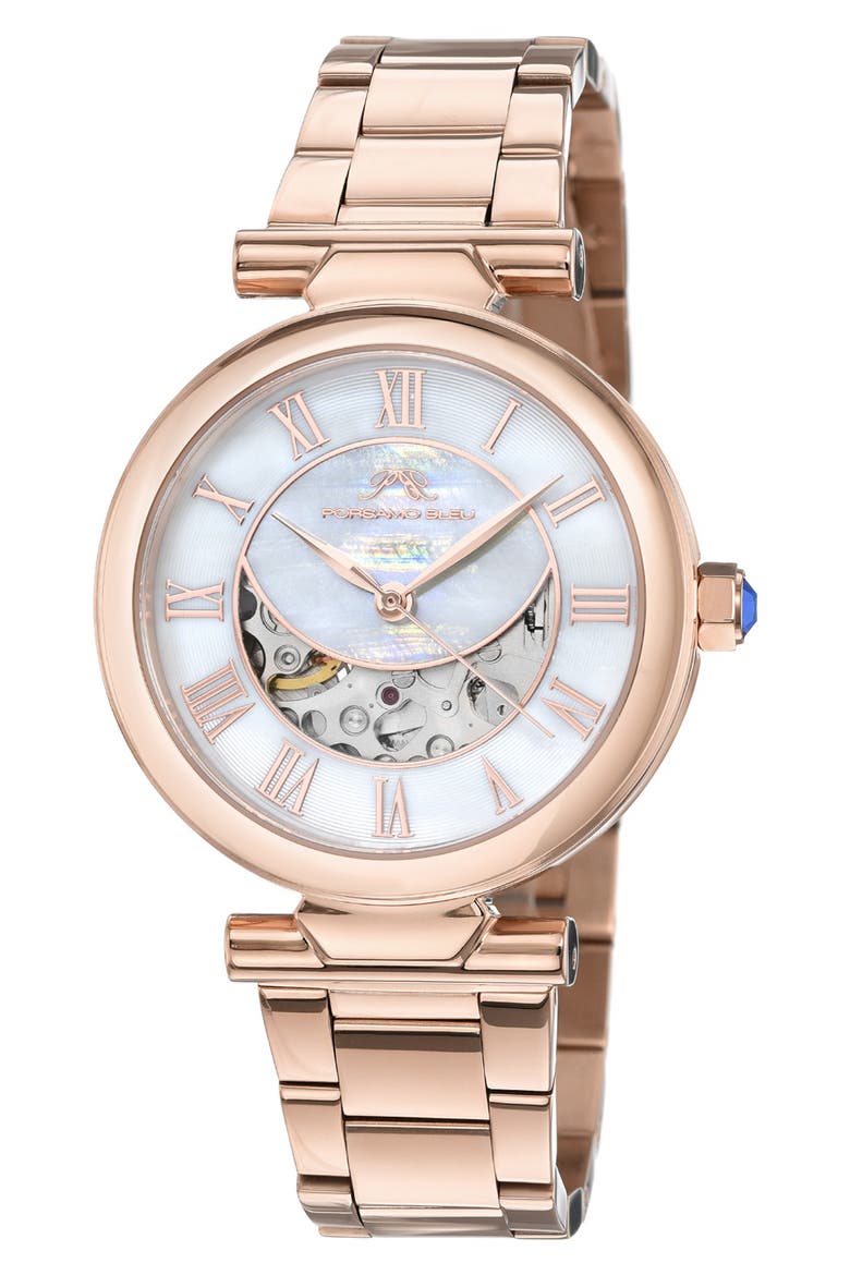 Colette Automatic Mother of Pearl Watch, 36mm, Main, color, ROSE