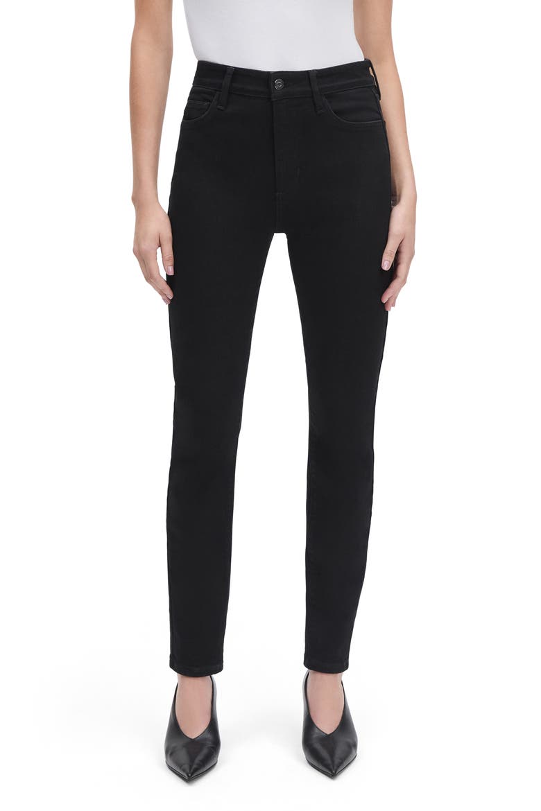The Sara Superhigh Waist Ankle Skinny Jeans, Main, color, ONYX