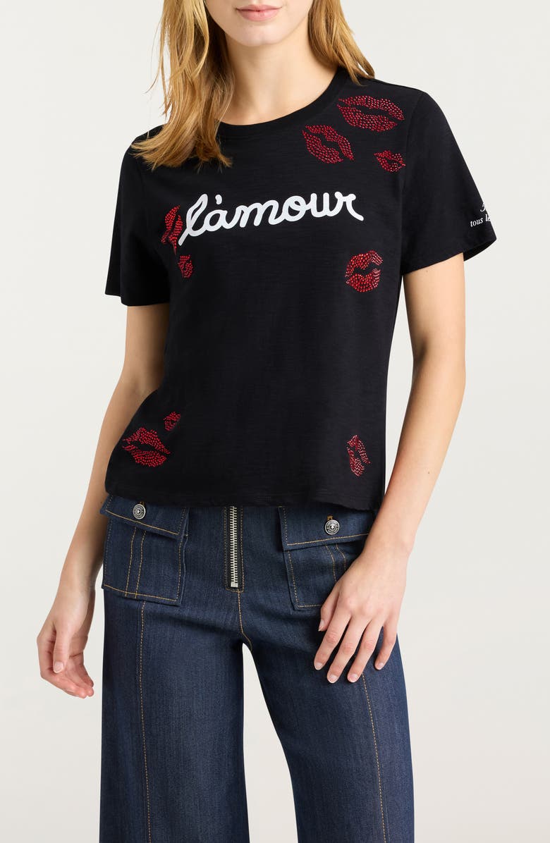 Cinq à Sept Kissing Booth Graphic T-Shirt, Main, color, Black/ Rose
