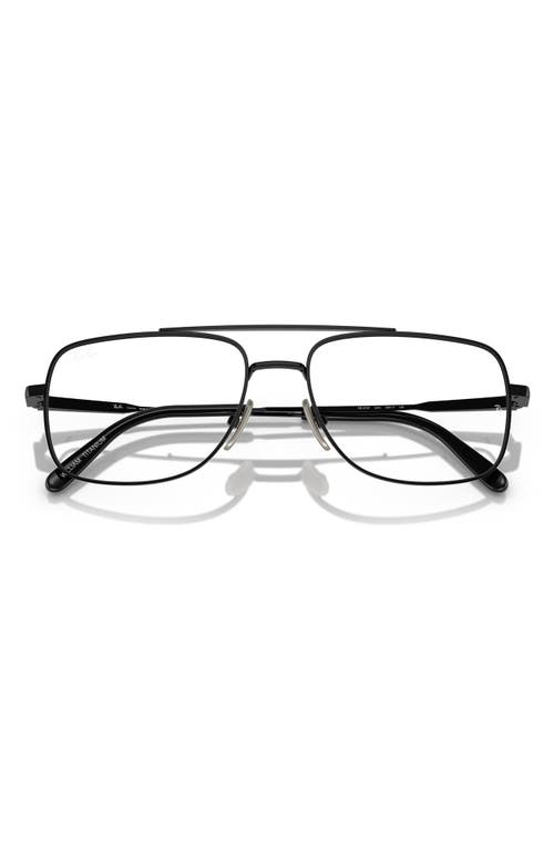Ray Ban Ray-ban William Titanium 56mm Square Optical Glasses In Black