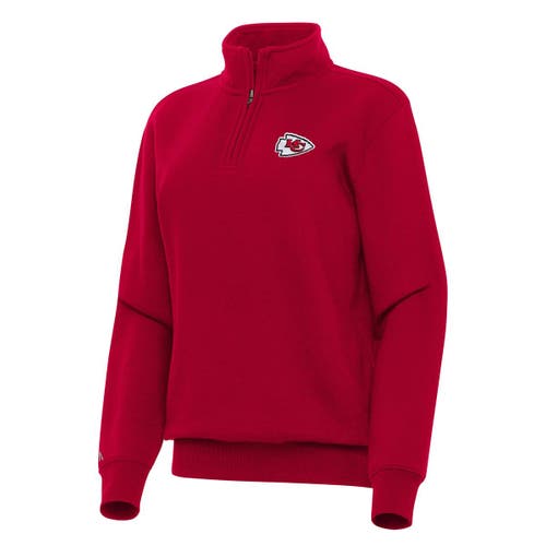 Antigua Red Kansas City Chiefs Victory Quarter-zip Top