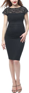 Kimi & Kai Morgran Lace Trim Body-Con Maternity Dress