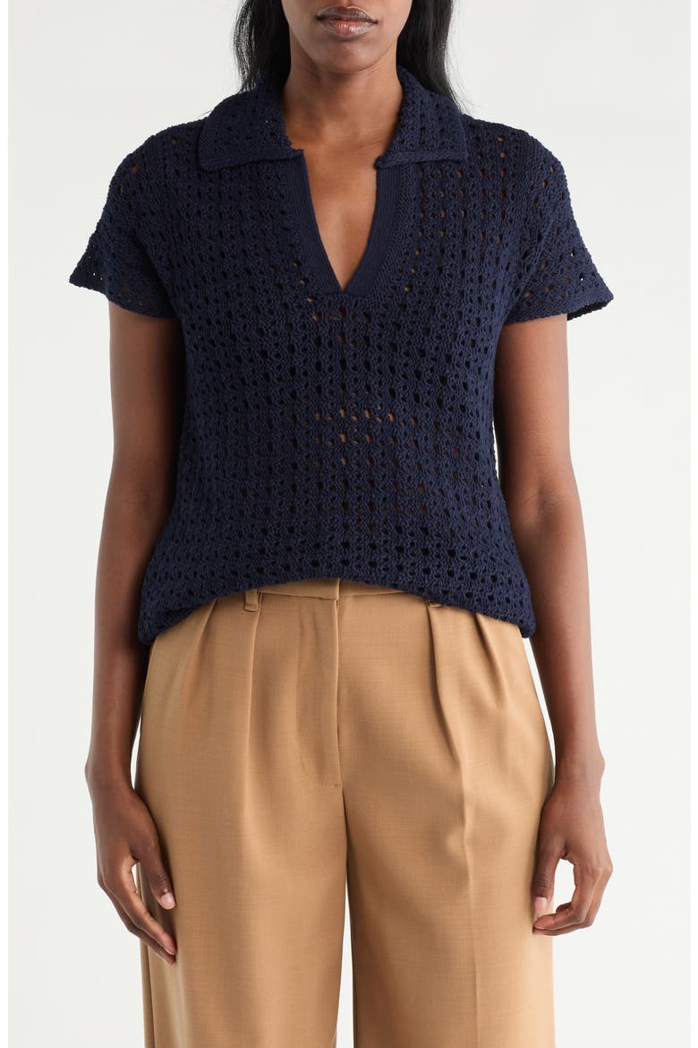 Open Stitch Polo, Main, color, ECLIPSE
