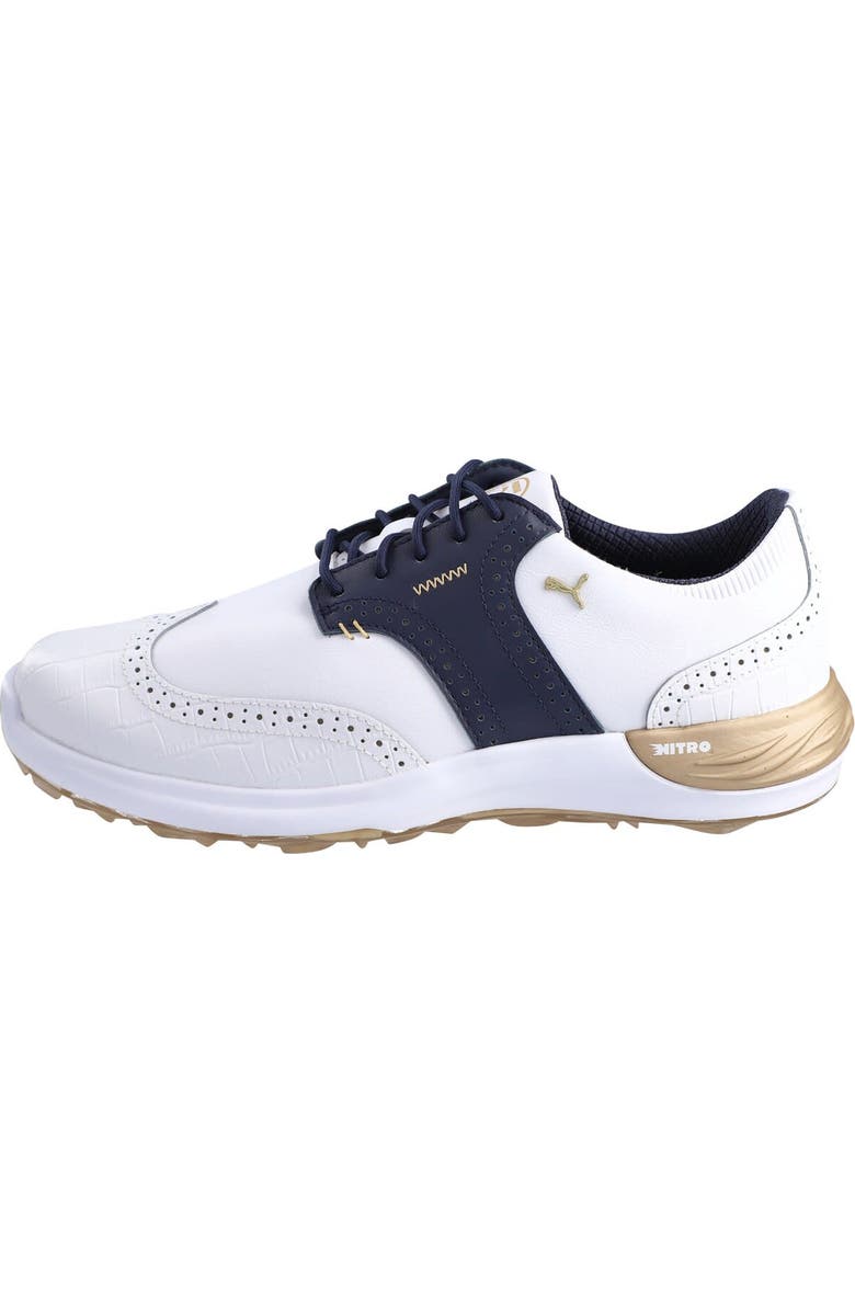 PUMA Men's Puma White THE PLAYERS Phantom Cat Gator Golf Cleats, Alternate, color,