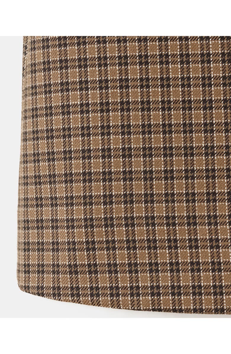 MANGO Houndstooth A-Line Miniskirt, Alternate, color, Brown