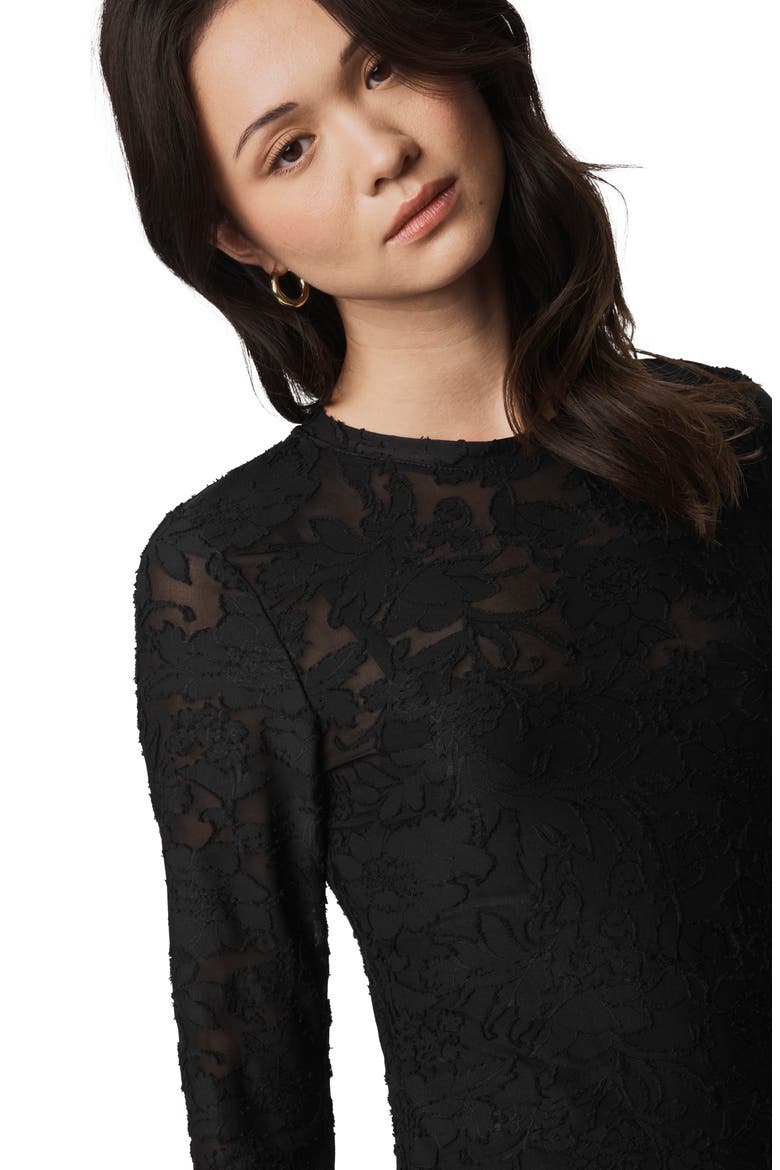 Cecelia Floral Long Sleeve Maxi Dress, Alternate, color, BLACK