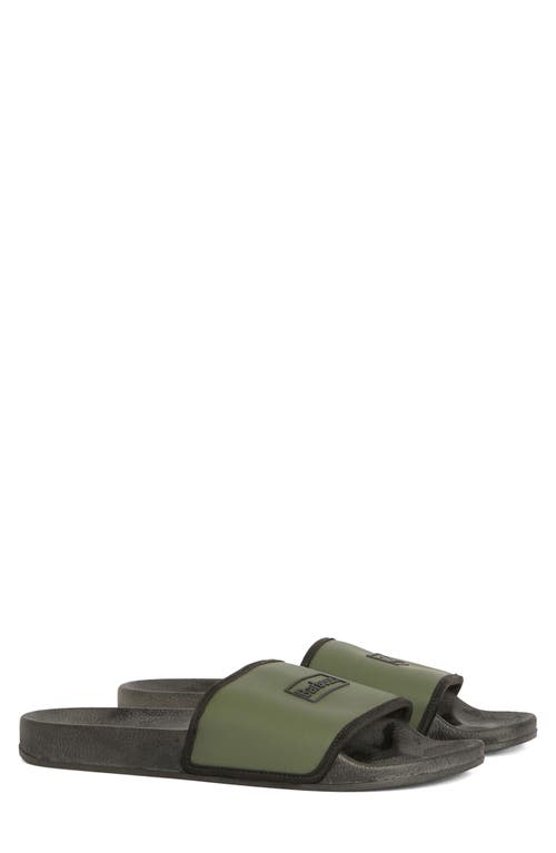 Barbour Cresswell Slide Sandal In Uniform Green