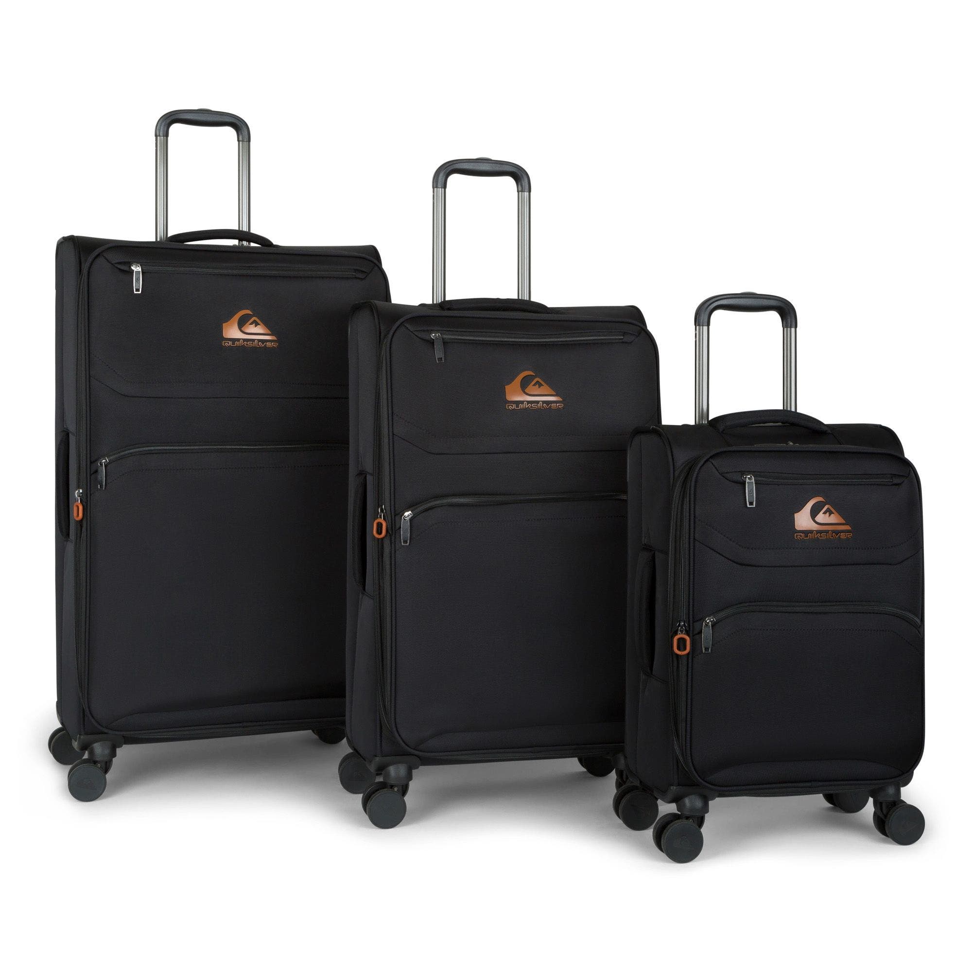 Quiksilver Buxton Suitcases Nylon Softside Expandable Luggage with Spinner Wheels, 3-Piece Set, Main, color, 