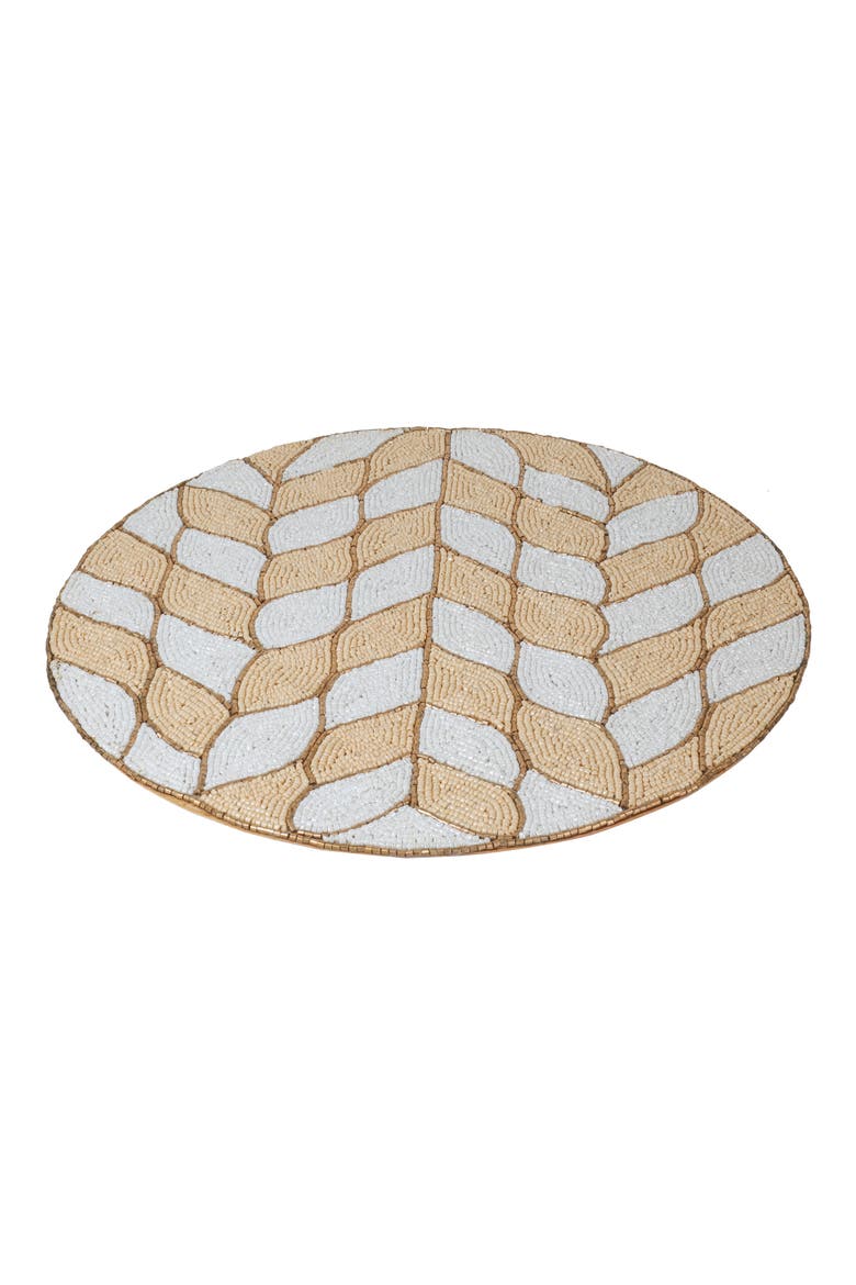 Beaded Placemat, Alternate, color, WHITE/ NATURAL