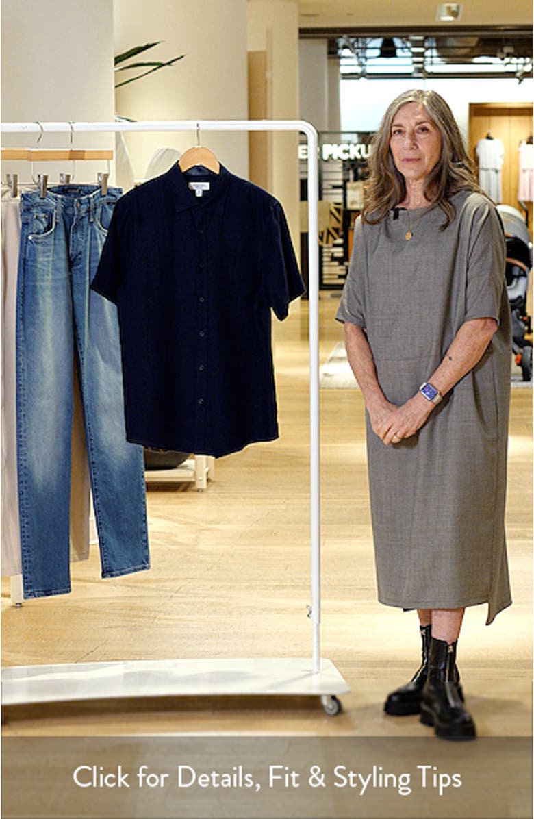 Solid Short Sleeve Linen Button-Up Shirt, sales video thumbnail