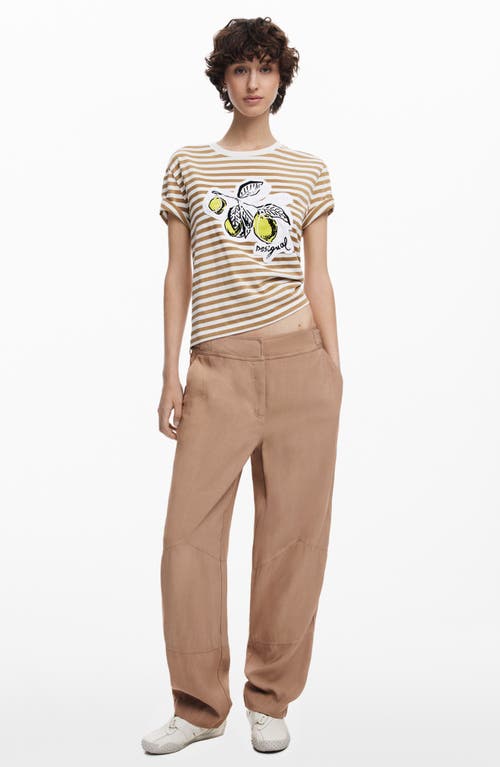 Desigual Utility Straight Leg Pants In Camel