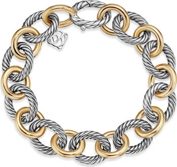 DY Madison Chain in Sterling Silver with 18K Gold Bracelet, 8.5mm