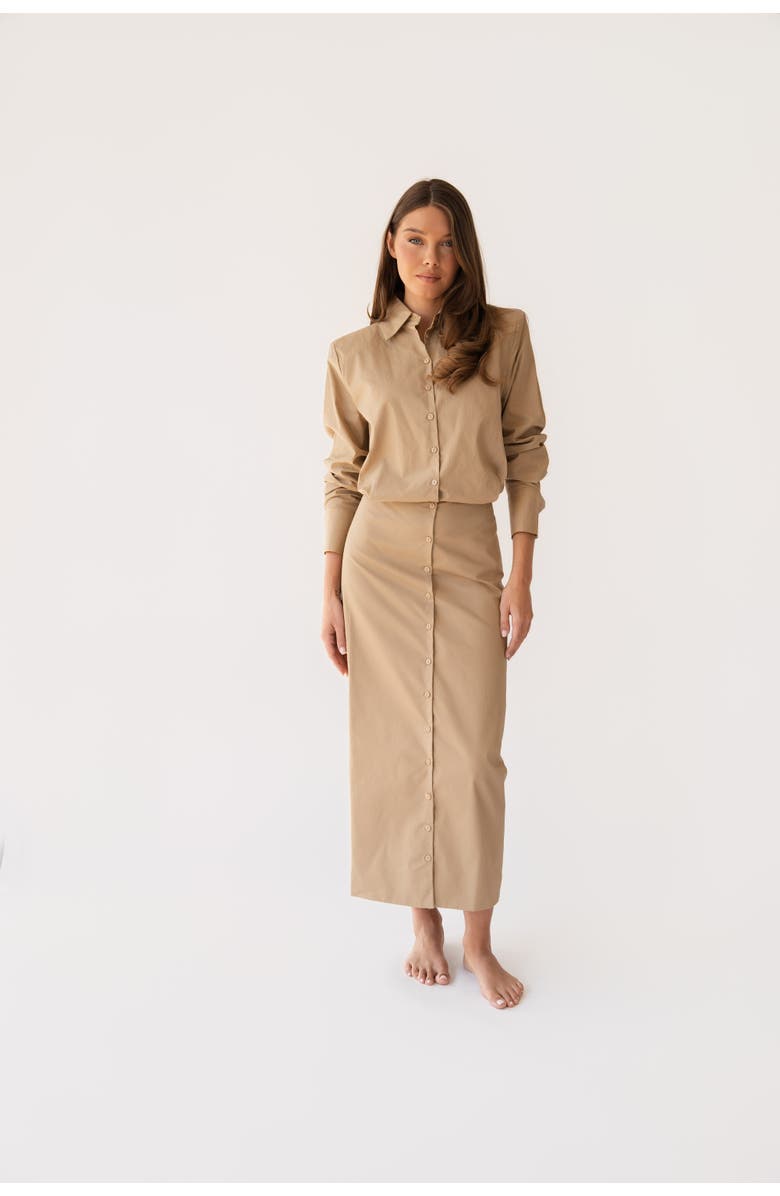 Shani x By Tess Shani Midi Dress, Alternate, color, Tan