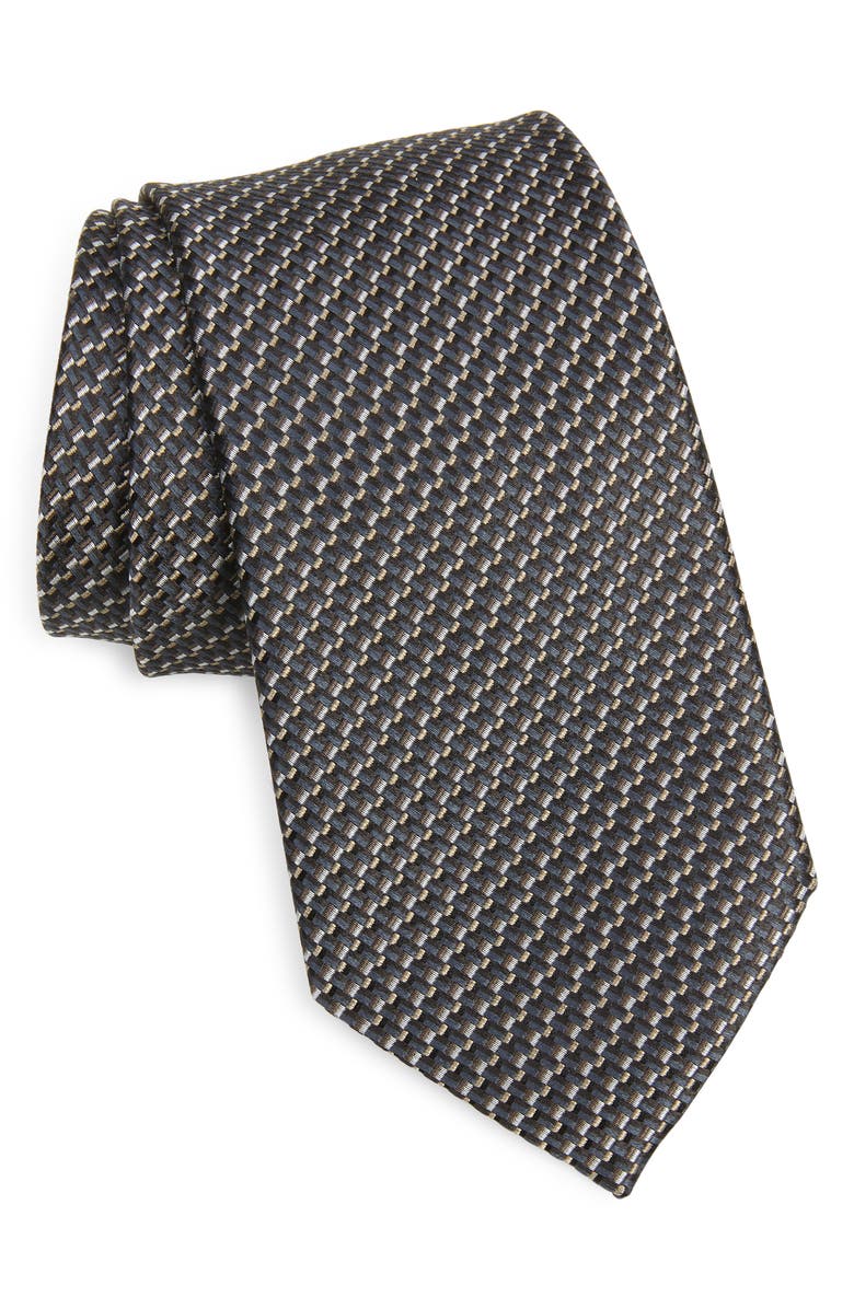 ZEGNA Paglie Micro Pattern Silk Tie, Main, color, 