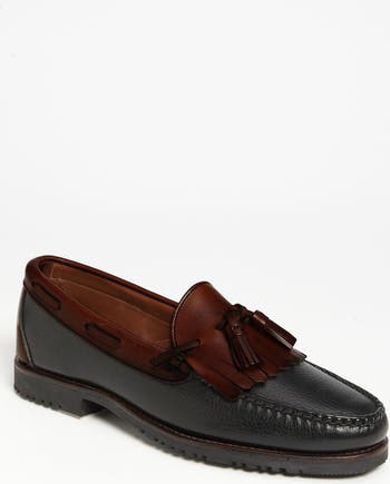 Allen Edmonds Nashua Men’s Two-Tone Brown and Black Tassel Loafers 12 E Allen Edmonds Nashua Mens 10 D Black Brown Two Tone Tassel  main image 2