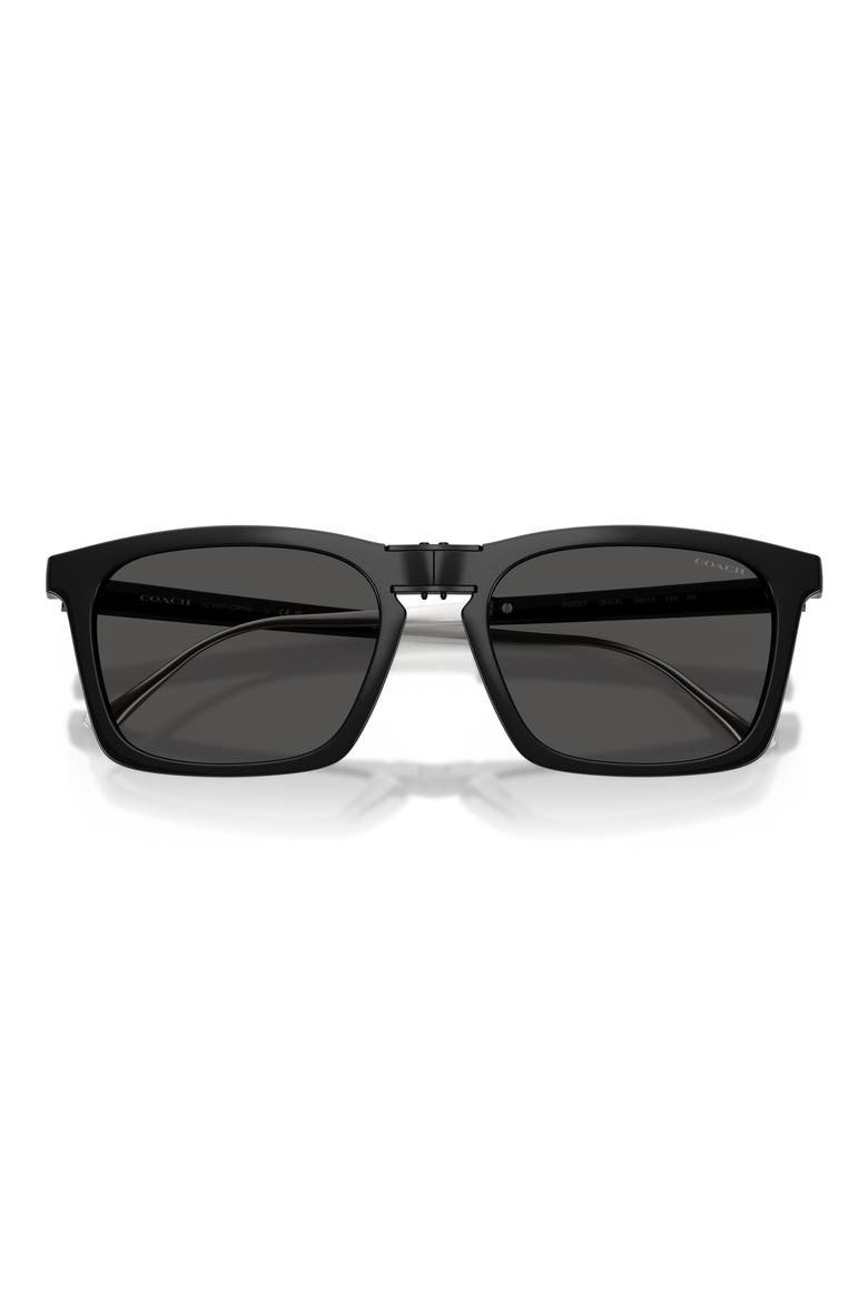 56mm Square Sunglasses, Alternate, color, BLACK / GREY SOLID