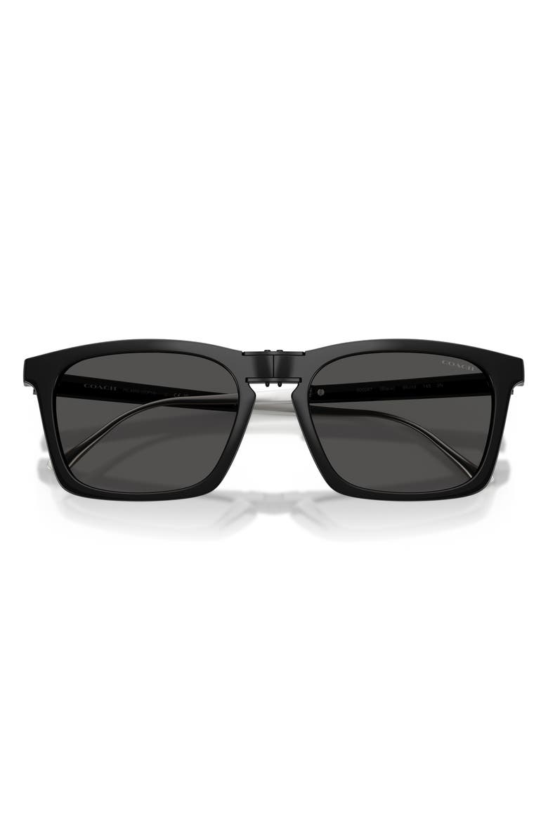 COACH 56mm Square Sunglasses, Alternate, color, Black / Grey Solid