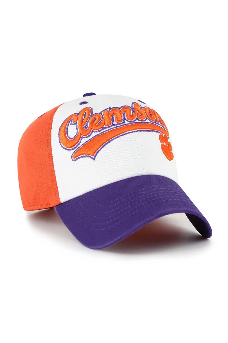 Youth '47  White Clemson Tigers Scooter Clean Up Adjustable Hat, Alternate, color, White