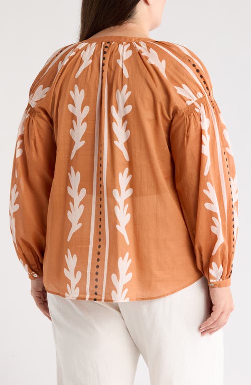 Dr2 By Daniel Rainn Border Print Button-up Shirt In Orange