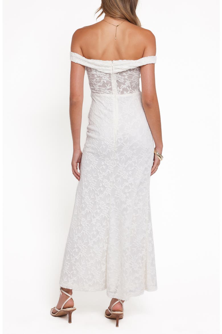 Pascha Lace Off the Shoulder Maxi Dress, Alternate, color, WHITE