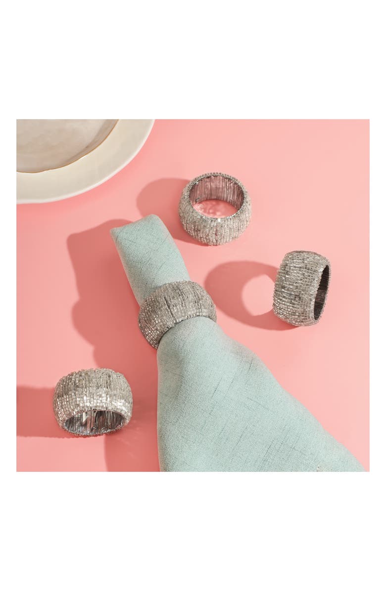 Tiramisu Radiant 4-Pack Napkin Rings, Alternate, color,