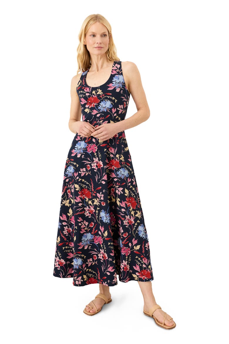 Fit & Flare Open Back Maxi Dress Made With Organic Cotton, Main, color, Dayspring Blooms Multi