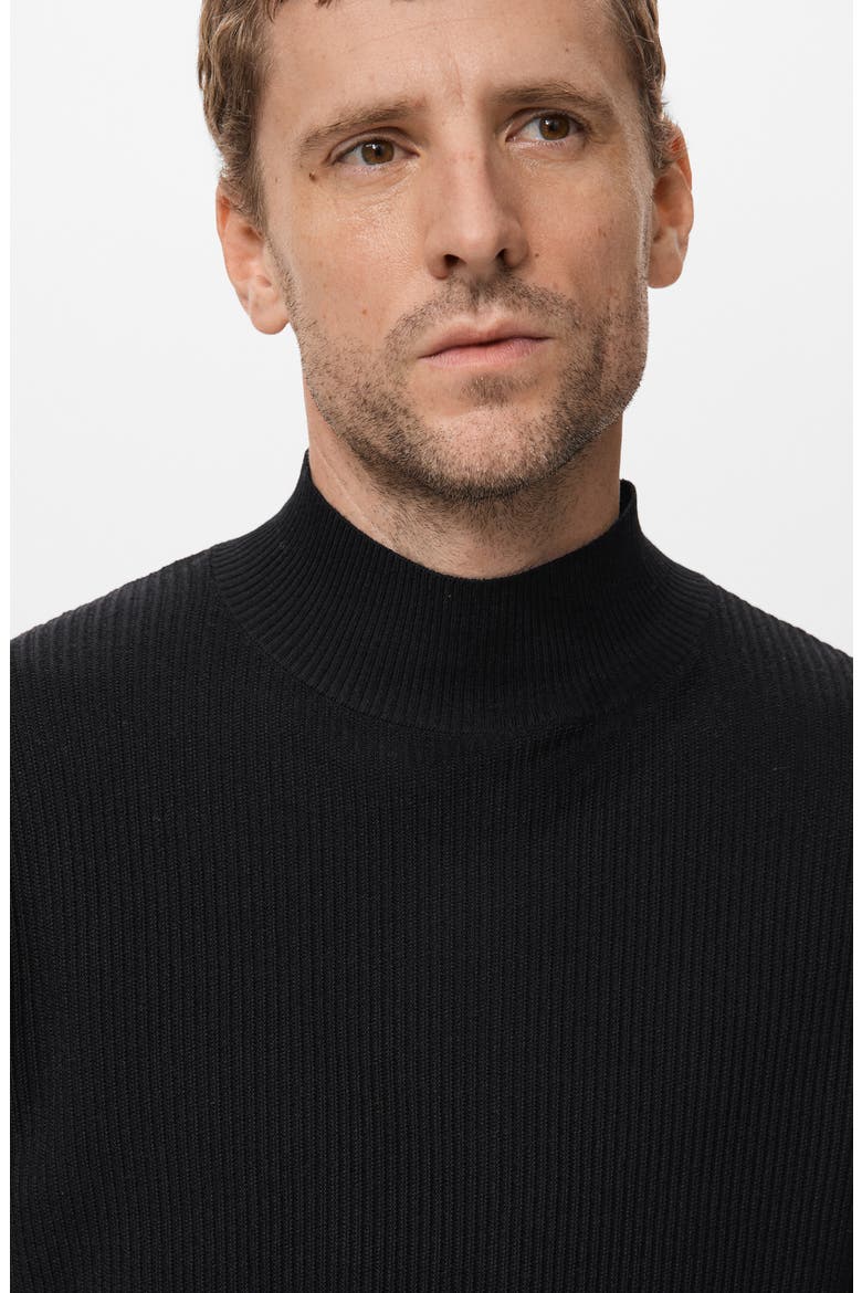 Ribbed Turtleneck Sweater, Alternate, color, BLACK