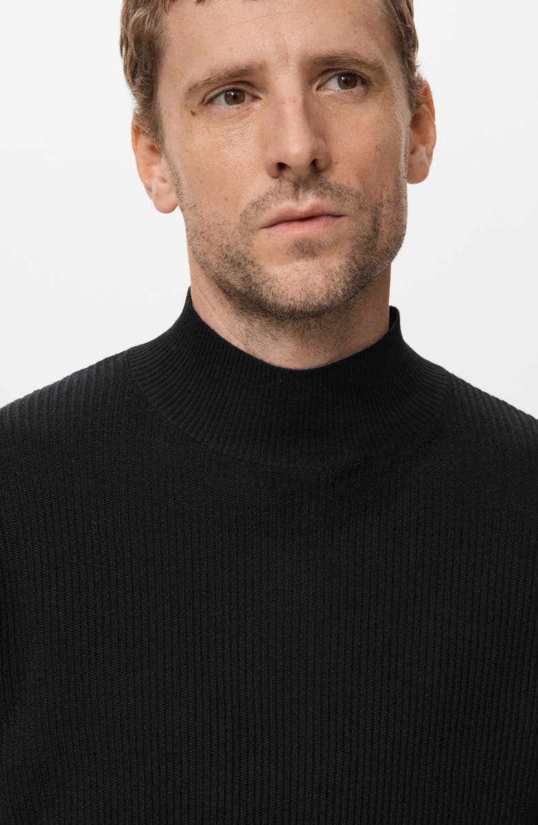 MANGO Ribbed Turtleneck Sweater, Alternate, color, Black