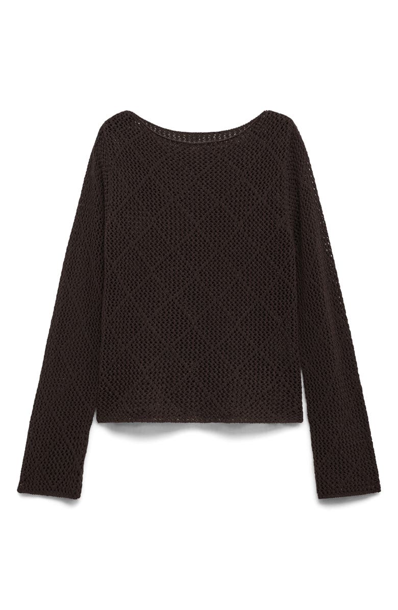 MANGO Open Stitch Cotton Blend Sweater, Alternate, color,