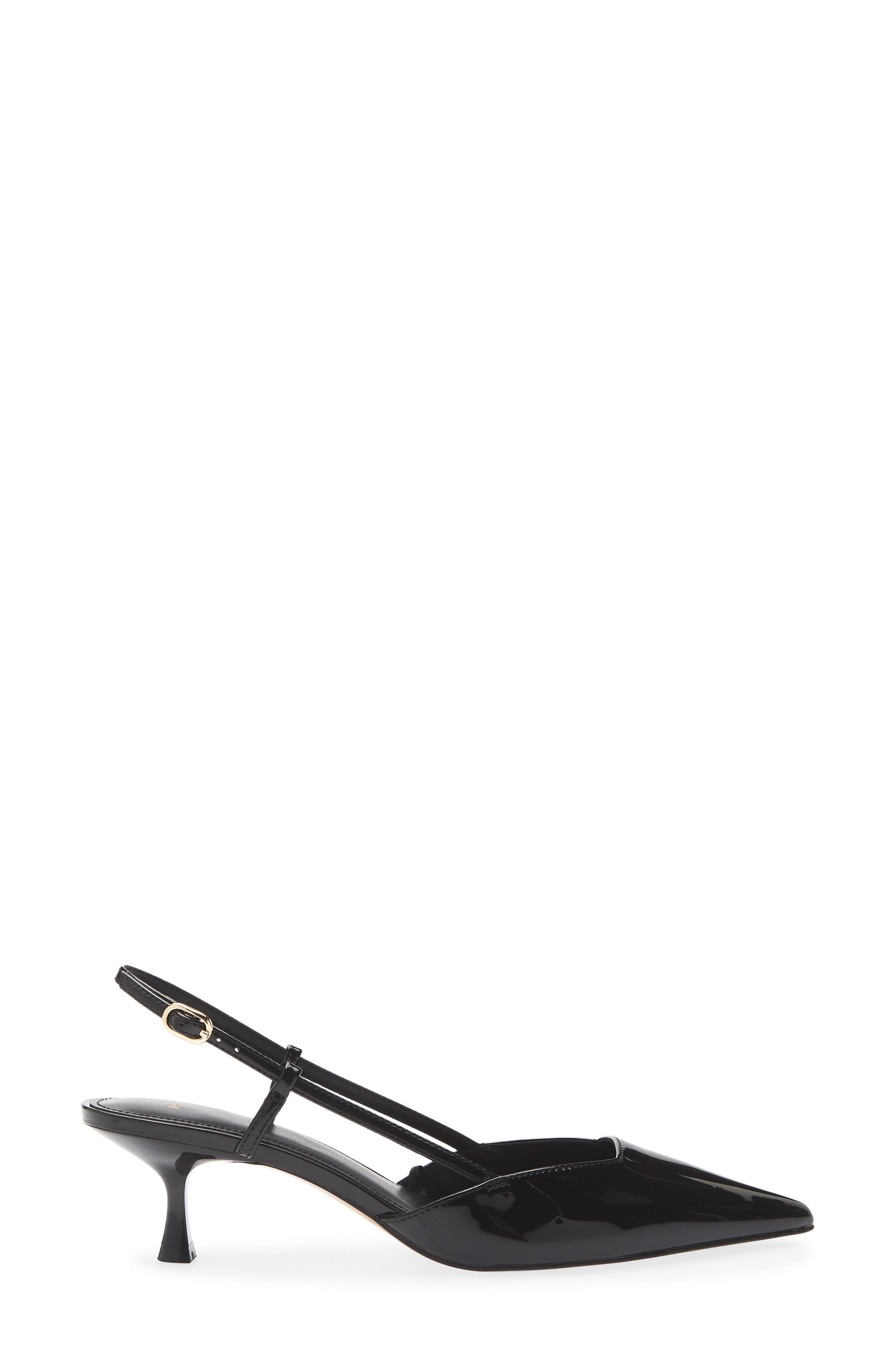Slingback Pointed Toe Pump, Alternate, color, BLACK