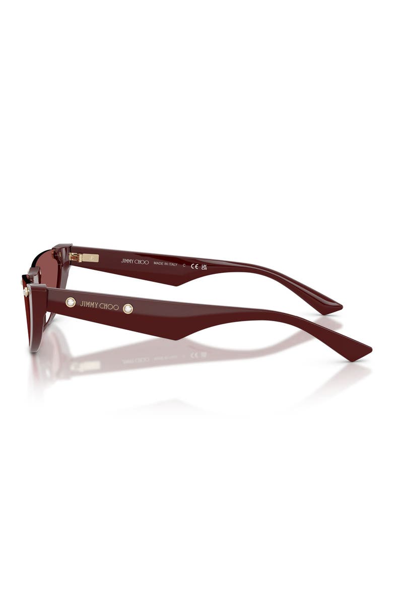 53mm Semi Rimless Oval Sunglasses, Alternate, color, CRANBERRY / DARK VIOLET