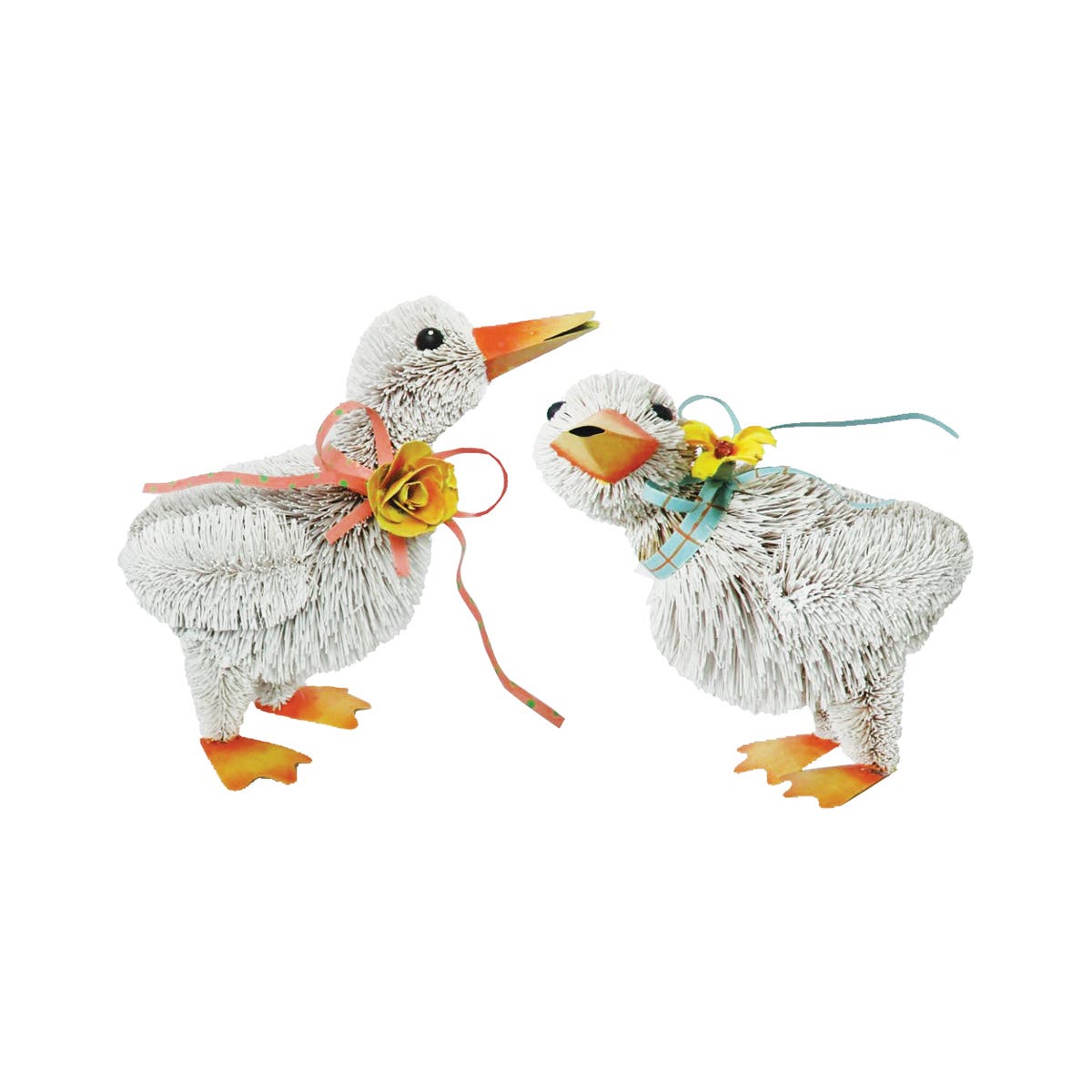 C & F Home C&f Home Duck Bottlebrush Easter Figurines Decorations A/2 In White