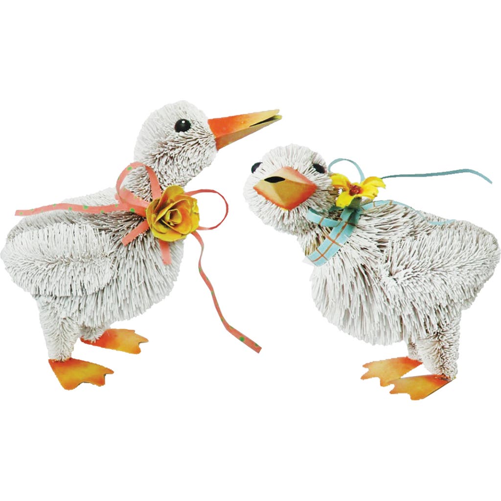 C & F Home C&f Home Duck Bottlebrush Easter Figurines Decorations A/2 In White