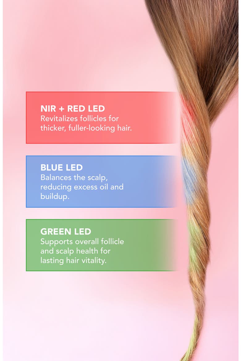 Flip LED Detangling Hairbrush, Alternate, color, PEARL PINK