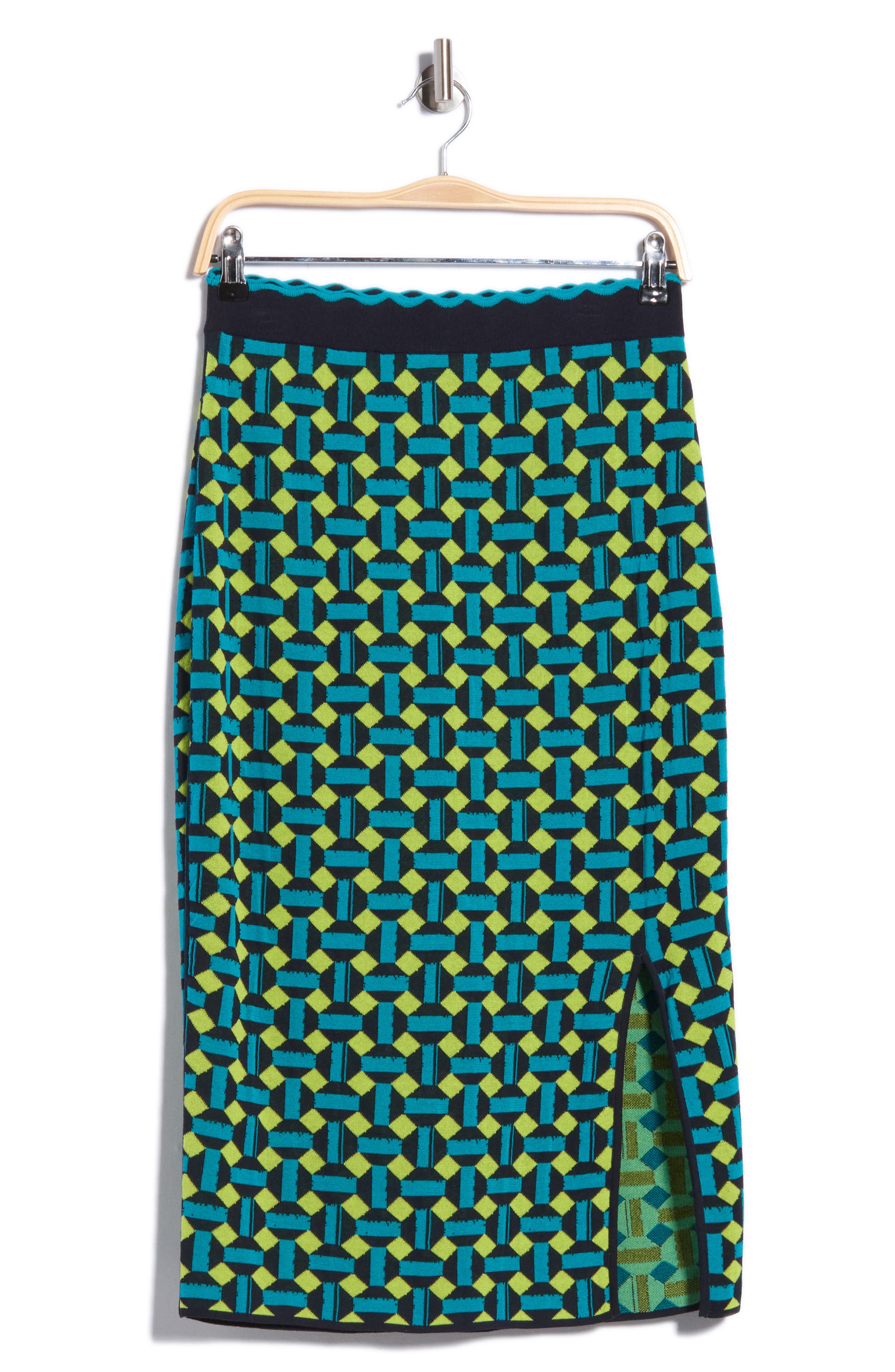 Lyla Geometric Jacquard Midi Skirt