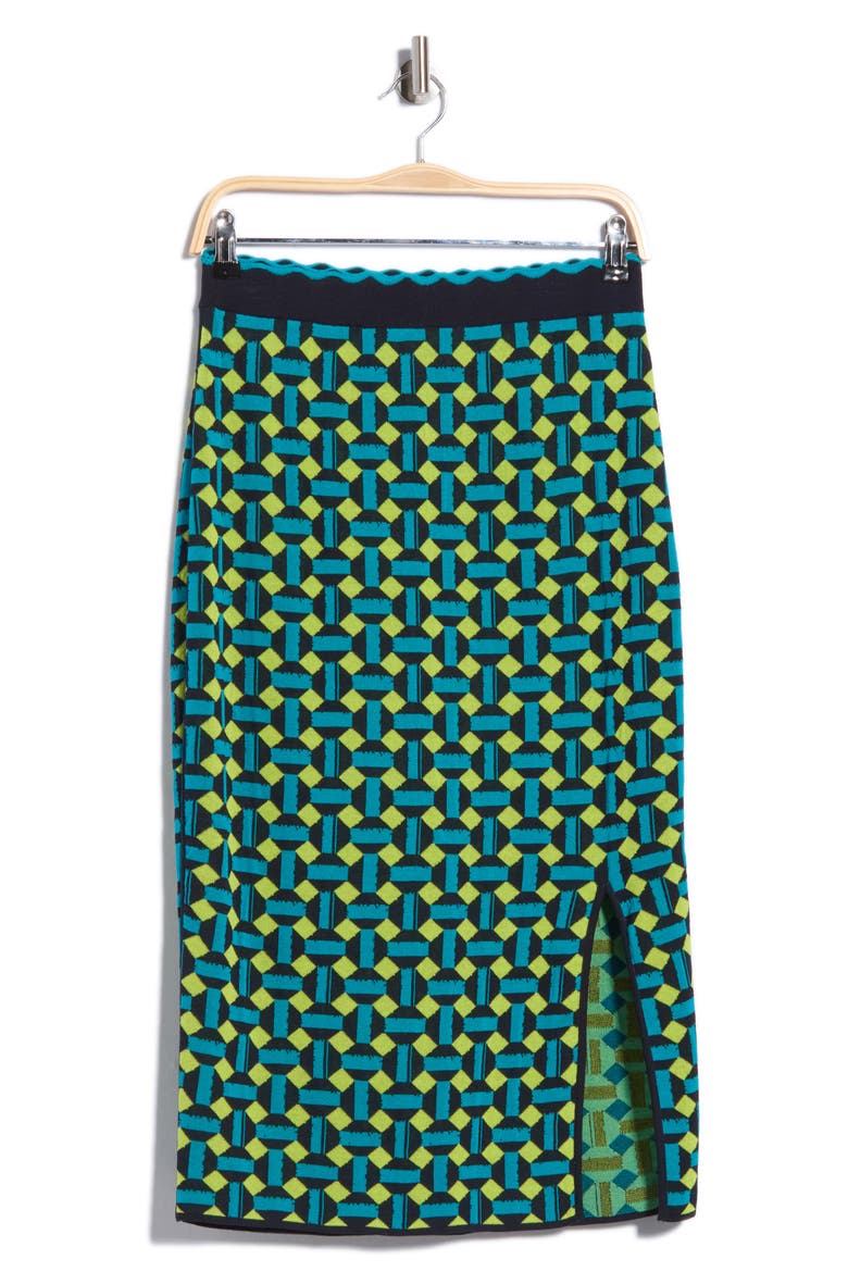 Lyla Geometric Jacquard Midi Skirt, Main, color, SQUARE DOT MEDIUM