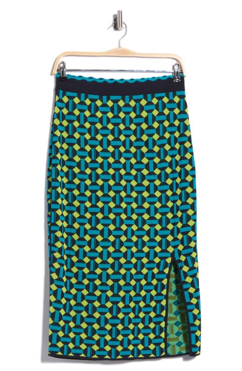 Lyla Geometric Jacquard Midi Skirt