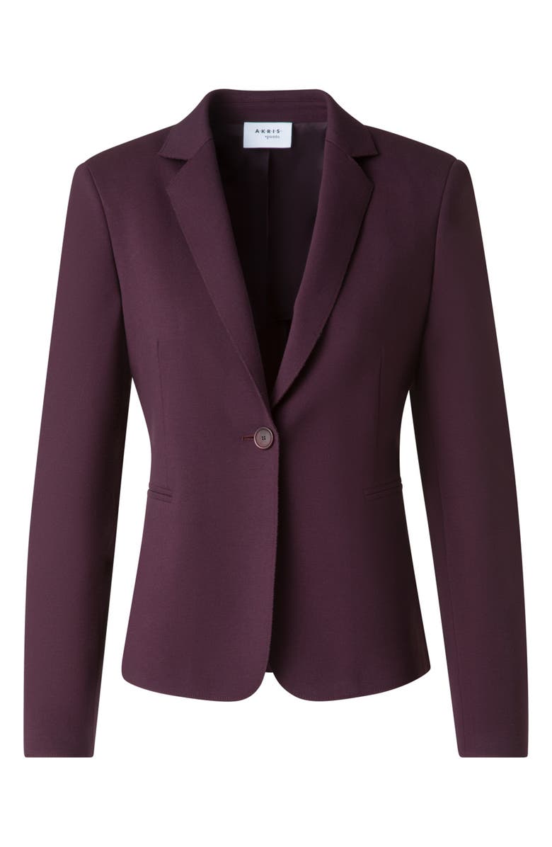 Akris punto Signature Jersey Blazer, Alternate, color, Blackberry