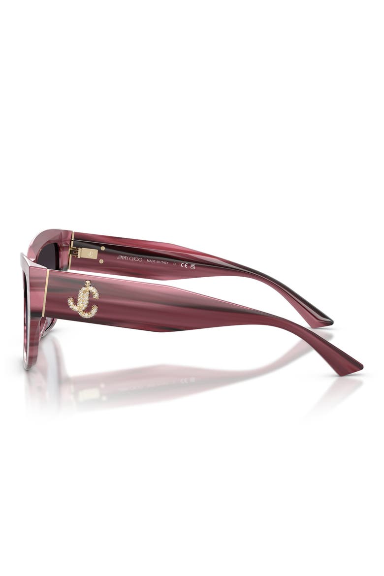 54mm Gradient Pillow Sunglasses, Alternate, color, STRIPED CRANBERRY / GRAY
