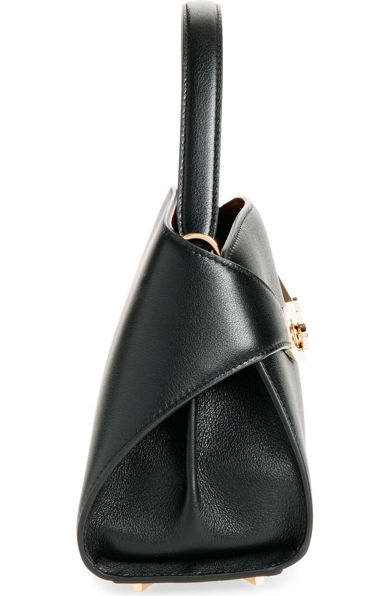 FERRAGAMO Extra Small Hug Leather Top Handle Bag, Alternate, color, Nero Borgogna
