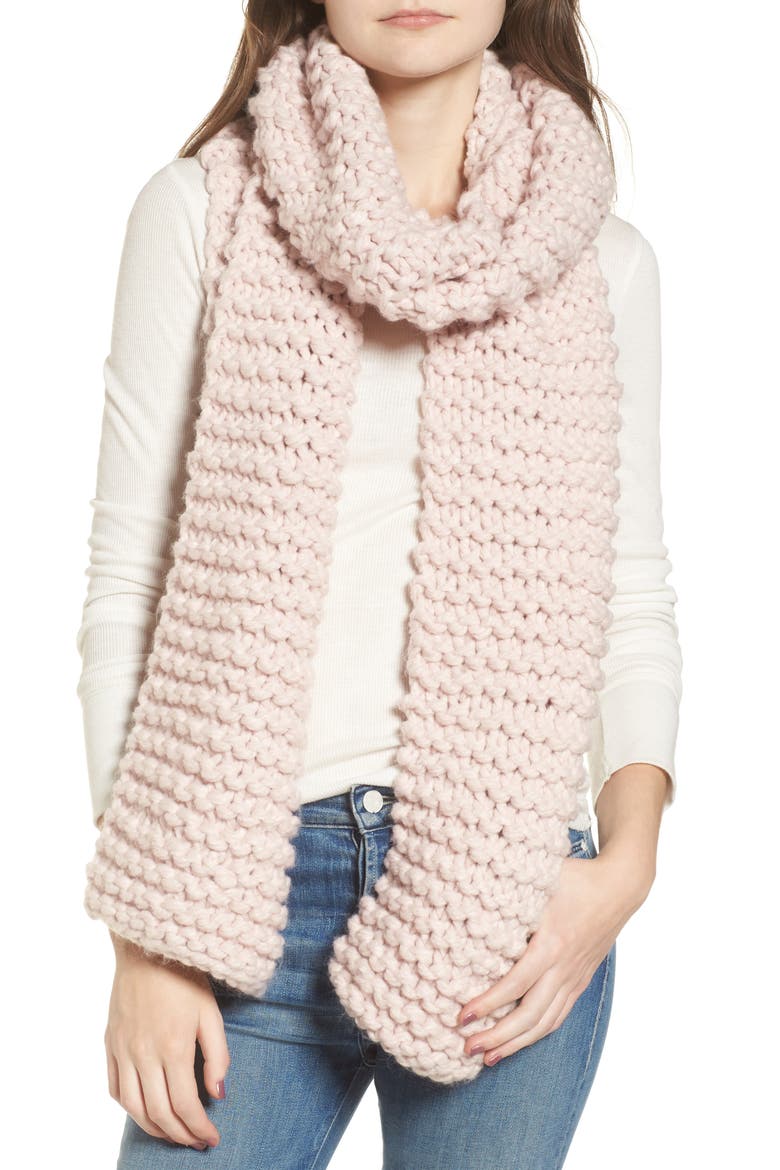 Chunky Knit Oversize Scarf, Main, color, BLUSH