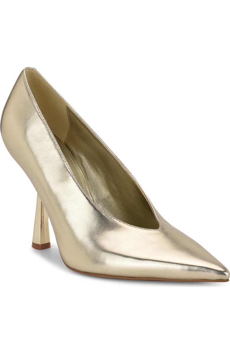 Nine West Lorela Pointed Toe Pump, Main, color, Gold