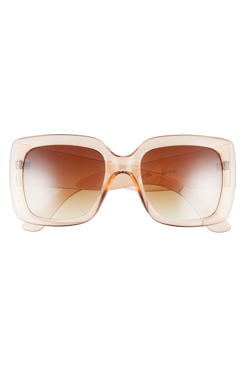 50mm Translucent Square Sunglasses, Alternate, color, PEACH CLEAR