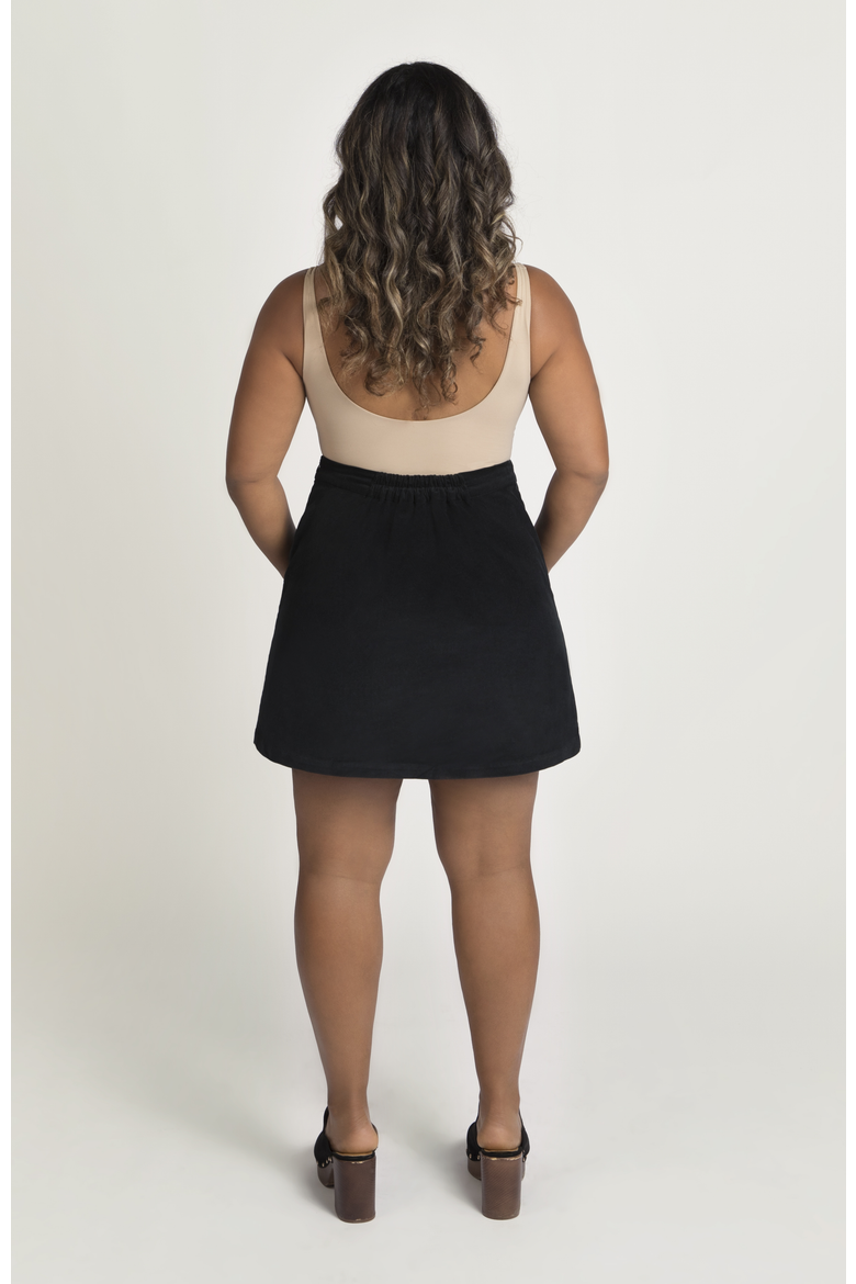 The Cord Mini Skirt, Alternate, color, Black