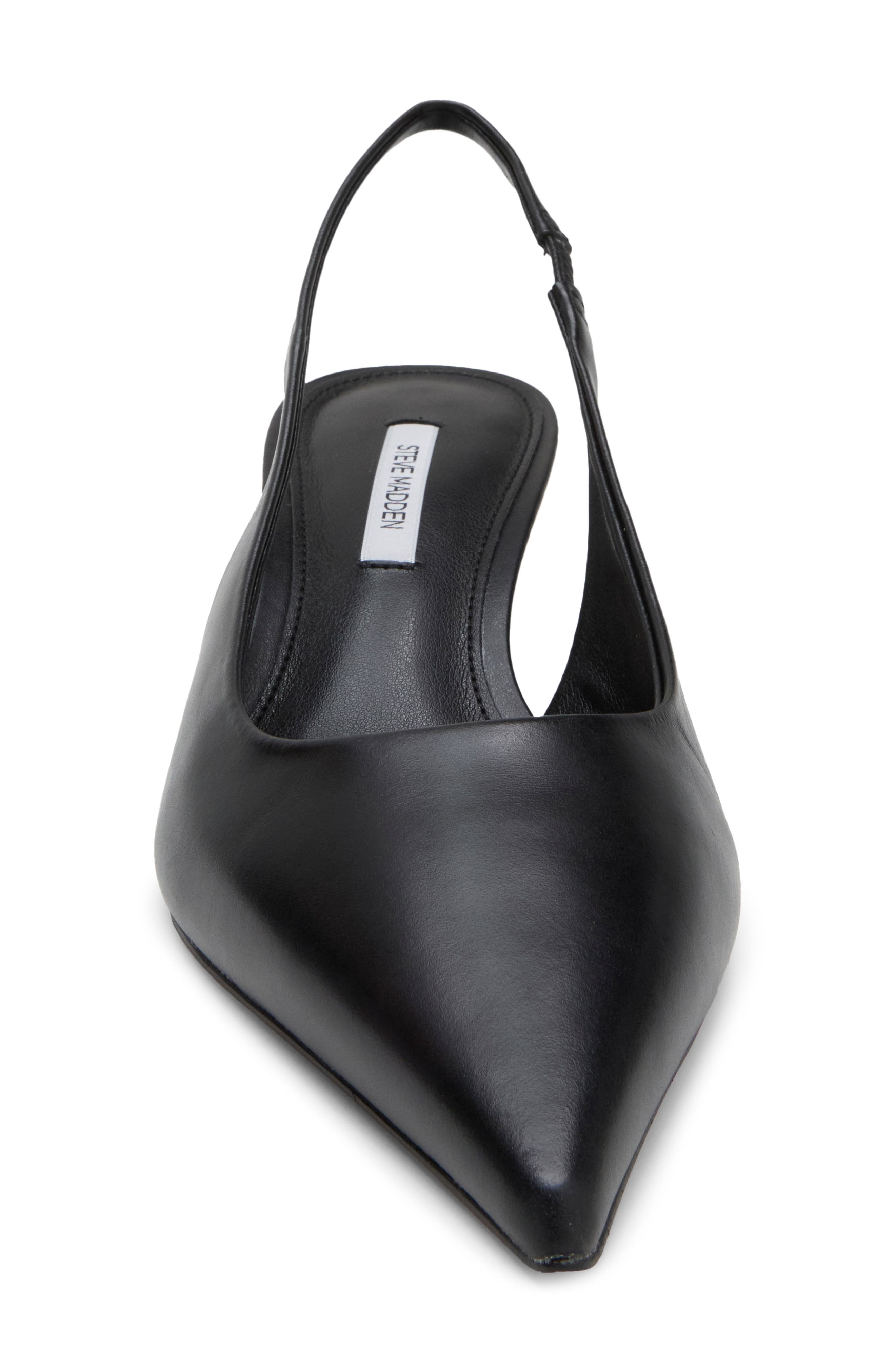 Kathy Slingback Pointed Toe Pump, Alternate, color, BLACK LEATHER